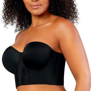 PARFAIT ELISSA P50116 FULL BUST FULL FIGURE STRAPLESS LONGLINE BRA BLACK 38GG
